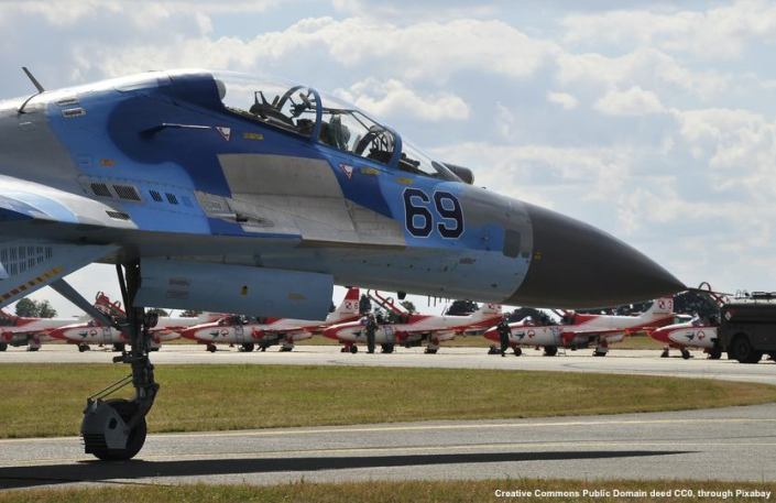 Caccia russo Su-27, un modello utilizzato anche dall'Ucraina