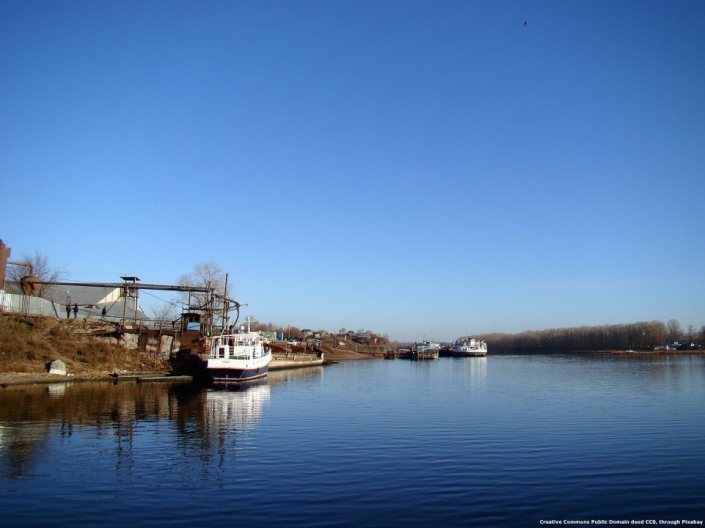 Il grande fiume Volga, in Russia
